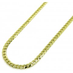 14k Yellow Gold Solid Cuban Chain 16-24 Inch 2mm