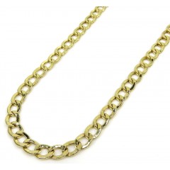 14k Yellow Gold Hollow Cuban Link Chain 18-24 Inch 5mm