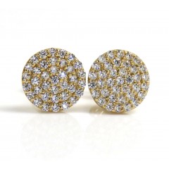 14k Yellow Gold Cz Snow Cap 7.50mm Earrings 0.60ct