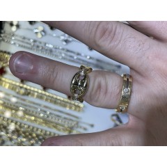14k Gold Puffed Mariner Ring