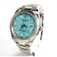 Rolex Stainless Steel Datejust 41mm Fluted Turquoise Dial Ref. 126334