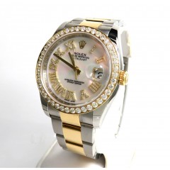 Rolex Datejust Yellow Gold And Stainless Steel Custom Diamond Bezel And Dial 2.00ct Ref. 126233