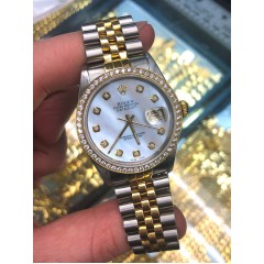 Rolex Datejust Diamond Bezel 36mm Mother of Pearl Dial 1.00ct Ref. 16013