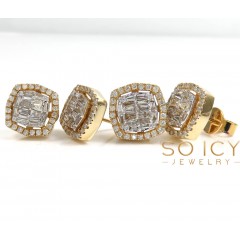 10mm or 12mm Baguette Diamond Square Earrings 0.75ct- 1.02ct