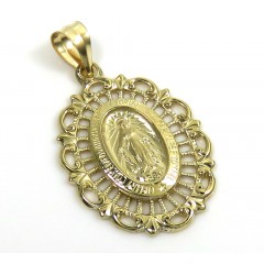14k Yellow Gold Virgin Mary Small Pendant 