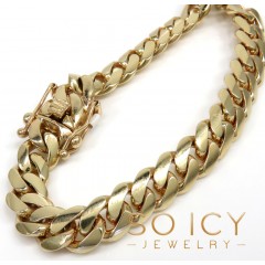 14k Solid Yellow Gold Miami Link Bracelet 8