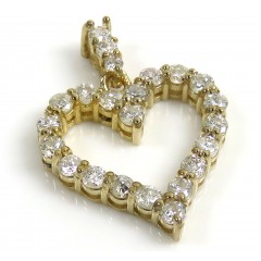 1.00ct 14k Solid Yellow Or White Gold Round Diamond Heart Prong Frame Pendant