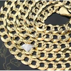 10k yellow gold cuban yellow pave chain 22 inch 7mm