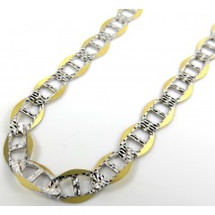 10k Yellow Gold Yellow Diamond Cut Mariner Chain 18-30 Inch 7mm