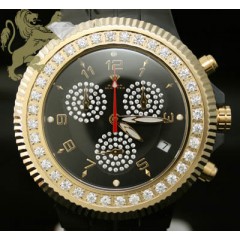 2.85ct Mens Aqua Master Genuine Diamond Watch 