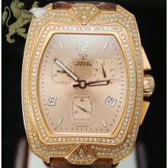 2.50ct Mens Aqua Master Genuine Diamond Watch 