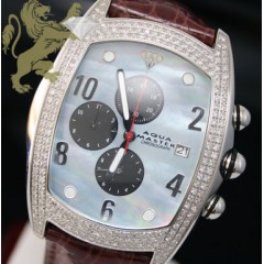 2.50ct Aqua Master Genuine Diamond Watch 