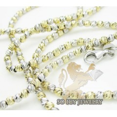 14k Two Tone Gold Diamond Cut