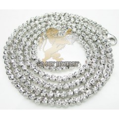 14k White Gold Diamond Cut