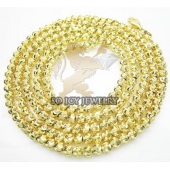 14k yellow gold diamond cut ball chain 16-30 inch 3 mm