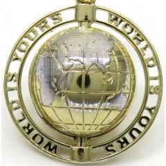 10k Yellow Gold Spinning World Is Yours Mini Pendant