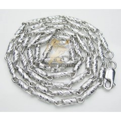 14k White Gold Diamond Cut 