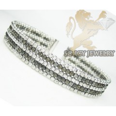 Ladies 14k black & white gold fancy 5 rows bangle bracelet