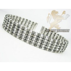 Ladies 14k Black & White Gold Fancy 5 Row Bangle Bracelet