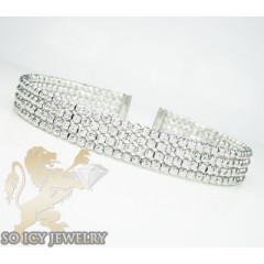 Ladies 14k Black & White Gold Fancy 4 Row Bangle Bracelet