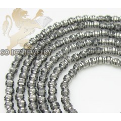 Ladies 14k Black Gold Diamond Cut Bead Necklace 1.8mm 24 Inch