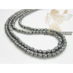 2 Row 14k Black Diamond Cut Bead Italian Gold Bracelet