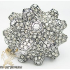 Ladies 18k Black Gold Champagne & White Diamond Volcano Ring 2.86ct