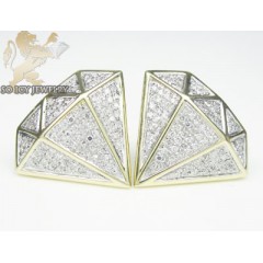 10k Yellow Gold Diamond Shape White Diamond Earrings 0.70ct