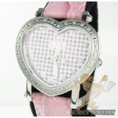 Ladies Joe Rodeo Diamond Watch Pink Mini Heart 0.27ct