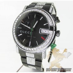 Diamond gucci g watch black stainless steel  4.40 ct