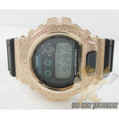 Mens diamond rose silver g-shock watch 0.15ct