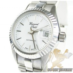Womens 18k White Gold Gerard Petit Automatic Watch