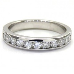 Mens 14k White Gold Round Diamond Band Ring 1.00ct