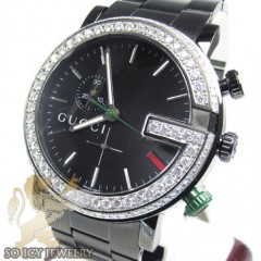 Diamond gucci g watch black stainless steel 3.75 ct