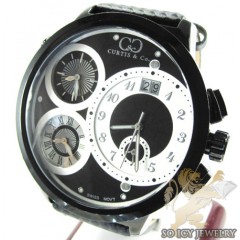 Curtis & Co Black Stainless Steel Mens Watch 4 Time Zone