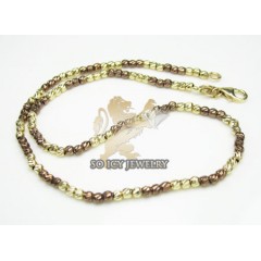 14k Brown & Yellow Gold Diamond Cut 