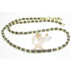 14k Black & Yellow Gold Diamond Cut 
