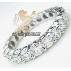 Ladies 14k White Gold Round Diamond Eternity Band 4.00ct