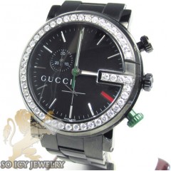 Diamond gucci chrono g watch black stainless steel 2.00 ct
