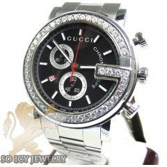 Diamond gucci chrono g watch white stainless steel 2.00 ct