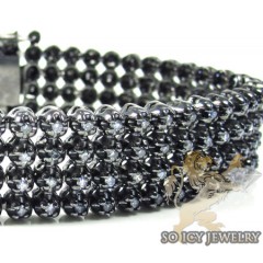 14k Black Gold Diamond 4 Row Bracelet 4.50ct