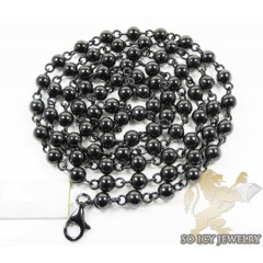 10k Black Gold Bead & Ball Chain 33 Inch 6.2mm