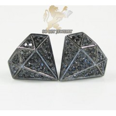 10k Black Gold Diamond Pave Diamond Earrings 0.35ct