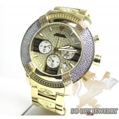 Mens Aqua Master Genuine Diamond Yellow Ornament Watch 0.20ct