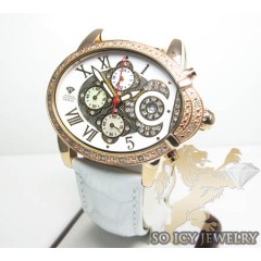 Ladies Aqua Master Genuine Diamond Rose Geneve Watch 0.20ct
