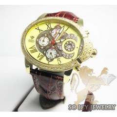 Ladies Aqua Master Genuine Diamond Yellow Geneve Watch 0.20ct