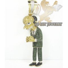 10k Yellow Gold Diamond Cartoon Pendant 8.00ct