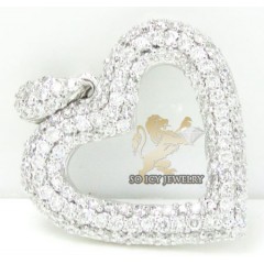 Ladies 18k White Gold Diamond Heart Pendant 0.60ct