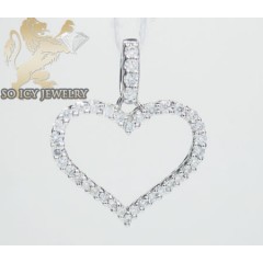 Ladies 18k White Gold Diamond Heart Pendant 0.37ct