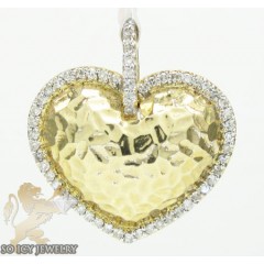 14k Yellow Metallic Gold Diamond Heart Pendant 0.32ct